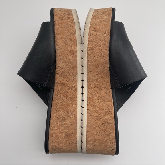 VINCE James B Leather Women’s Platform Cork Slide Black Sandals size 7.5 - Picture 11 of 14